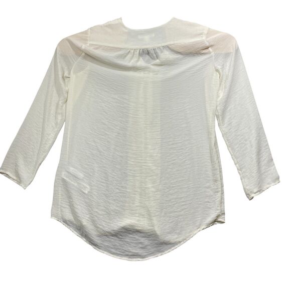 Joe Fresh Small Ivory Sheer 100% Polyester Tunic - Picture 4 of 4